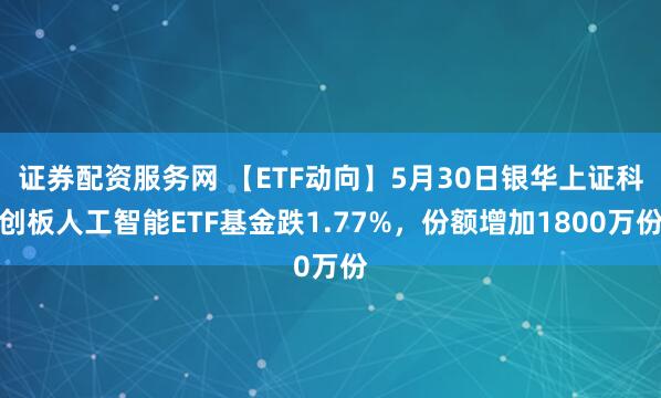 证券配资服务网 【ETF动向】5月30日银华上证科创板人工智能ETF基金跌1.77%，份额增加1800万份