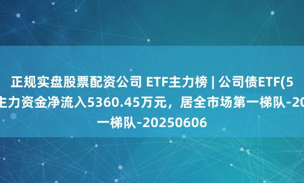 正规实盘股票配资公司 ETF主力榜 | 公司债ETF(511030)主力资金净流入5360.45万元，居全市场第一梯队-20250606