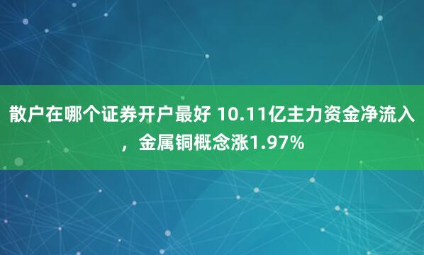 散户在哪个证券开户最好 10.11亿主力资金净流入,金属铜概念涨1.97%
